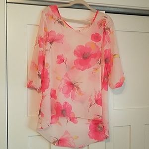 Womens floral pink blouse